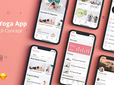 Yoga Fitness App UI Kit application android app appdesign fitness app inspiration interactions interface ios kit map material mobile tracking ui uidesign uitrends web yoga