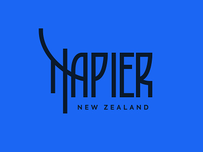 Napier art deco bunny design illustration lettering logo napier new zealand nz sam typography vector