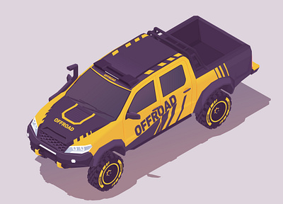 4x4 Truck 3d 4x4 all terrain hilux illustration isometric low poly offroad pickup shutterstock truck vector