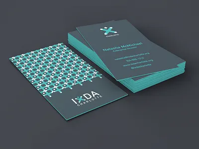 IXDA Charlotte Business Cards branding businesscard charlotte checkered ixda the ux icon ux