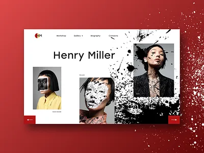 Artist Website - UI design artist design design concept digital e commerce fashion personal branding personal website portfolio portrait art site design ui ux ui design web design website website design
