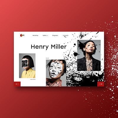 Artist Website - UI design artist design design concept digital e commerce fashion personal branding personal website portfolio portrait art site design ui ux ui design web design website website design