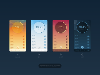 Adaptive Clock - showcase adaptive alarm clock design digital light ui ux