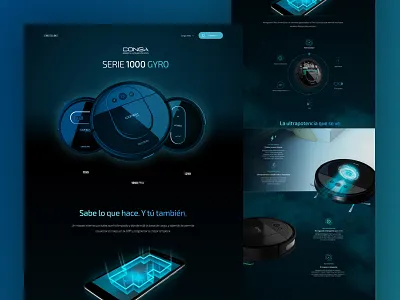 Conga Serie 1000 GYRO conga dark ui design landing page ui vacuum cleaner web