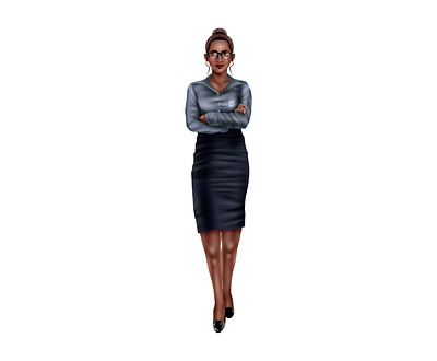 Ebony adobeillustator afro character digitalart fashion glasses illustration ladies office office lady secretary vector vectorart woman work