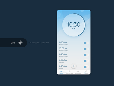 Adaptive Clock - Day adaptive app clock day design digital light mobile time ui ux