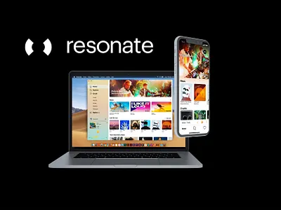 Resonate mobile & desktop music app album app app design apple application artist coloful crush design desktop figma mobile music music app music player prototype resonate ui ux