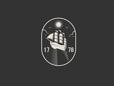 Kherson - Hometown Sticker city flag graphic illustration kherson monument oldschool seagulls ship sky sun ukraine