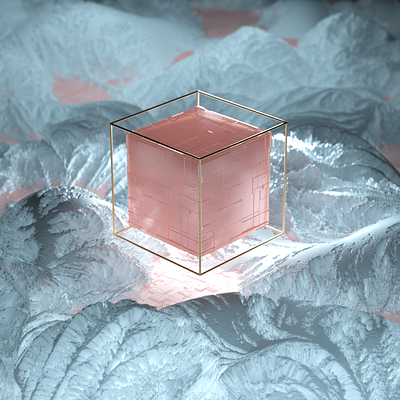 C4D Cube practice 3d abstract art c4d design geometry glass golden graphicdesign metal octane textures