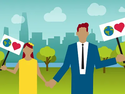 Climate Strikers Illustration bright colors climate change design flat illustration illustrator protest simple strike