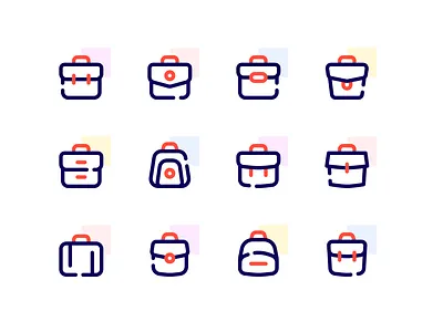 Icons - Bag ver. 2 accent icon basic icon clean desktop icon icon design icon set icon style iconography icons line icon line style mobile school app school icons ui web work
