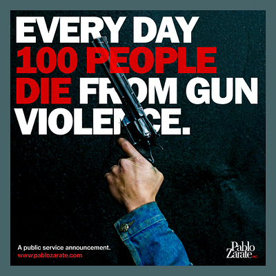 Stop gun violence. graphic design gun gun control guns psa public service typography violence