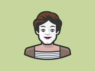 Marcel Marceau avatar avatar design avatar icons clown face head human icon icon design illustration man marcel marceau mime pantomime people person theater vaudeville