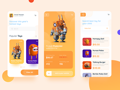 E-commerce Toys Products App 2019 trend android app design app app design app ui colorful dribbble ecommerce app imran ios app design minimal product design trends trendy ui uiux uiuxdesign user experience ux