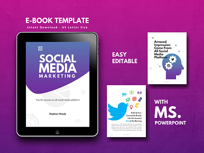 Social Media Tips & Marketing eBook art clean ebook ecommerce etsy flat icon instagram minimal pinterest powerpoint presentation powerpoint template social media design social media templates twitter ui ux youtube