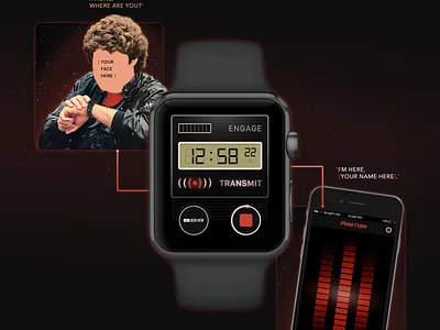 iPhone Finder 80s app design interaction iwatch mobile smartwatch voice