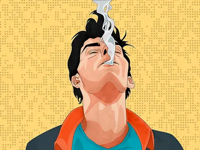 Mood adobe adobe illustrator art artwork boy design drawing flat design flat illustration illustration illustrator mood realism realistic realistic drawing smoking texture vector vector art weed