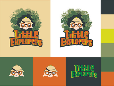 Little Explorers branding gameboard illustration logo styleguide typogaphy