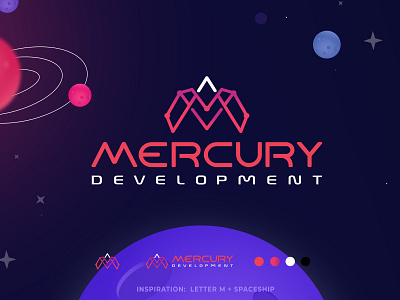 MERCURY CONCEPT branding design logo minimalist sanhotype space vector