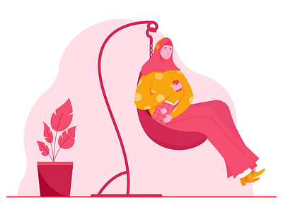 Listening Murottal animation app design flat icon illustration illustrator ui vector website