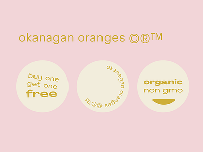okanagan oranges stickers branding color flat fruit graphic illustration illustrator logo minimal okanagan oranges organic pink stickers typography vector