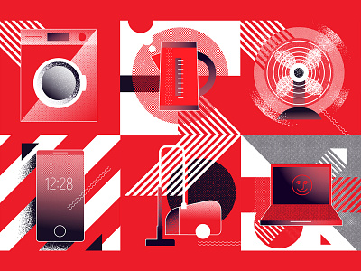 useful devices icons a vacuum cleaner appliances fan icon illistration laptop phone teapot washer