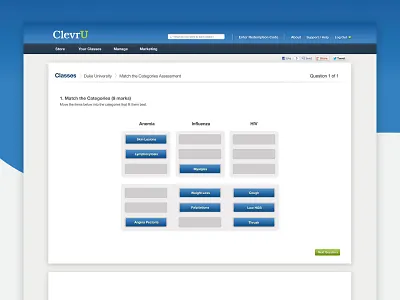 e-Learning Assessment Drag and Drop Interface assessment drag and drop edtech elearning photoshop ui ui design ux