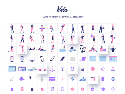 Vela Illustration Library II adobexd creator ecommerce figma generator illustration illustration art illustrations illustrator library mobile people illustration scene sketch svg templates ui8 vector vectors web