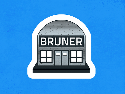 Weekly Warmup 001: Hometown Sticker blue bruner building challenge dribbbleweeklywarmup grunge history missouri sticker vintage weekly warmup wood