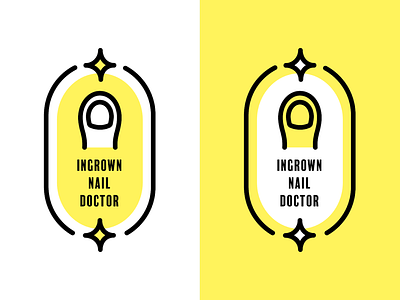 Ingrown nail doctor logo concept anatomy branding bright concept fun icon lines logo playful thick lines toe vector