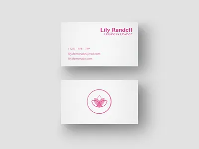 Lily's Lemonade Business Cards brand identity business cards graphic design lemonade stand modern stationary design