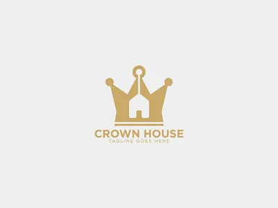 Crown House Logo business crown home house king kingdom logo luxurious luxury mortgage queen real estate royal sophistucated tea vector