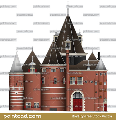 The Waag building on Nieuwmarkt square in Amsterdam city anatomical theatre