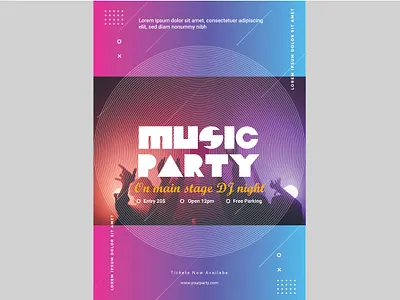 Party Flyer abstract behance design flyer free flyer free vector graphic graphic design graphic out graphicout minimal modern music party typography vector