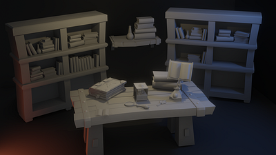 The Wizard's Study 3d 3d artist blender environment design fantasy magic modeling stylized art