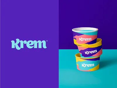 KREM, ice cream brand branding fresh graphicdesign logo type