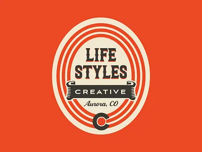 Lifestyles Creative Badge aurora badge banner colorado denver illustrator logo oldschool retro retro badge retro design vintage vintage badge