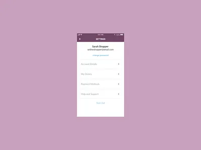 Daily #7 Settings dailyui
