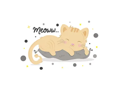 Sleepy Cat adobe illustration art design drawing flat flat design graphic design illustration minimalis vector