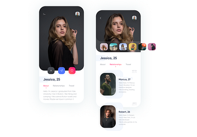 Dating App Concept app app design chat clean concept dating dating app datingapp flat interface match meeting minimal mobile mobile app mobile ui project tinder ui ux