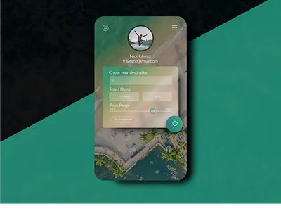 Travel App Screen Concept adventure app app design application colorful design design gradient interface iphone mobile app mobile ui mockup modern ocean screen travel travel app ui userinterface ux