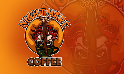 Nightmare Before Coffee clown coffee creepy halloween halloween design illustration nightmare orange scary shirt design