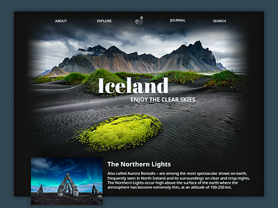 Iceland design photoshop ui web