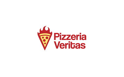 Pizzeria Veritas branding design flat illustrator logo minimal modern pizza pizza slice restaurant ux vector