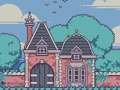 Victorian Gatehouse 16bit 8bit 8bitart architecture artwork environment design game art game design gameart illustration pixel pixel art pixelart pixels retro retro art sprite