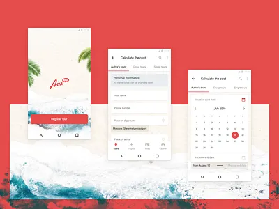 Tourist tour registration form app beach holidays dailyui design form login mobile registration resort sea signin signup spa tour tourism travel ui ux web