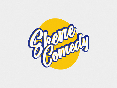 Skene Comedy blue comedy dhultin logo skene typography yellow