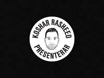Koshar Rasheed Logo black comedy design dhultin illustration logo standup typography white