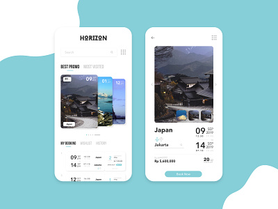 Horizon - Travel App figma minimalism mobile travel travel app ui design ux design