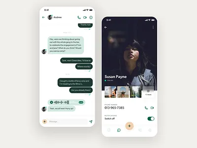 WhatsApp redesign – Chat & User Profile app app design avatar chat chat app clean messenger minimal mobile navbar profile recording redesign ui uidesign user ux ux design voice whatsapp